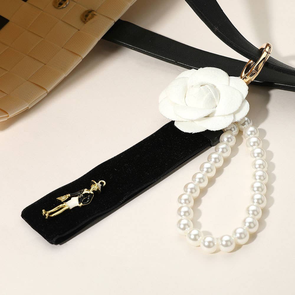 Flower Lady Velvet Strap Bag Charm / Keychain