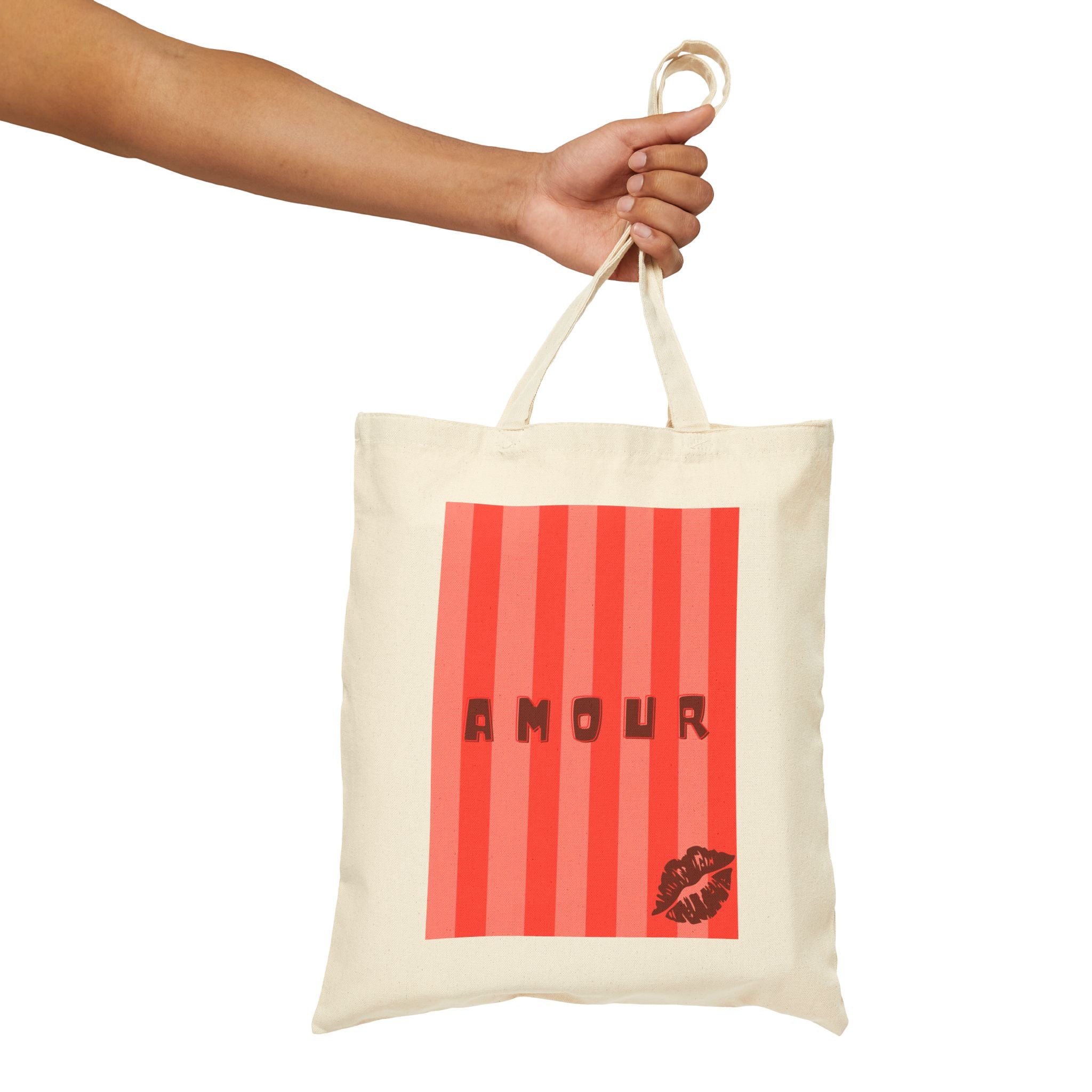 Playful AMOUR Cotton Canvas Tote Bag