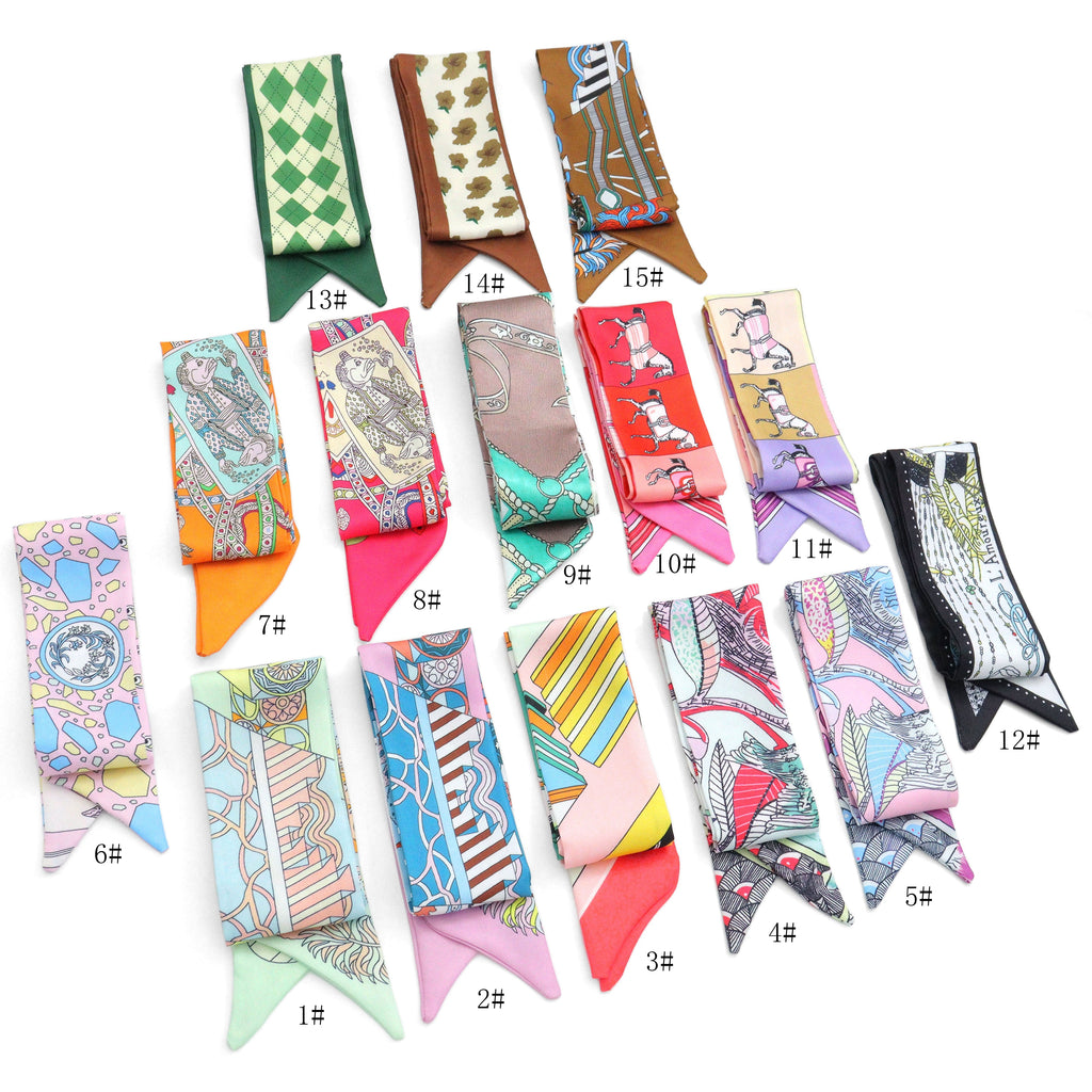 31 Asssorted colors Narrow scarf for scarf necklace making, hair&bag scarves accessories, EF806S