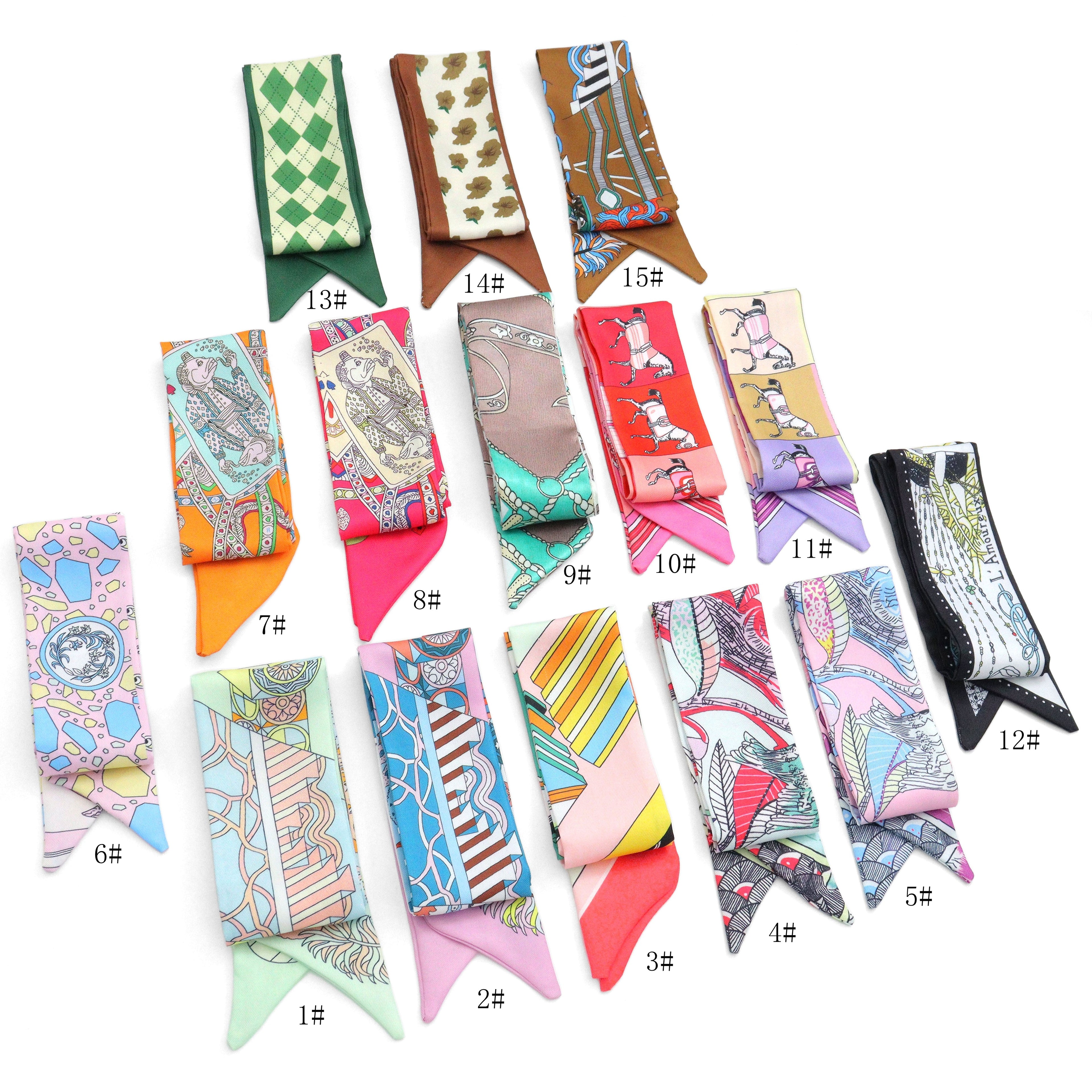 31 Asssorted colors Narrow scarf for scarf necklace making, hair&bag scarves accessories, EF806S