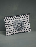 Succulent Polk-A-Dot Cosmetic Pouch, Stocking Stuffer, College Student Gift, Mother's Day Gift, Christmas Gift
